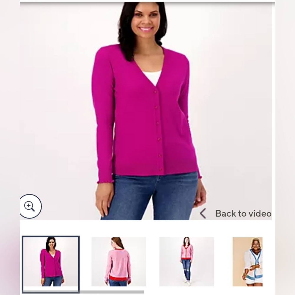 Candace Cameron Bure Cardigan NWT XXS (Oversized fits to MED) ButtonFront VNeck